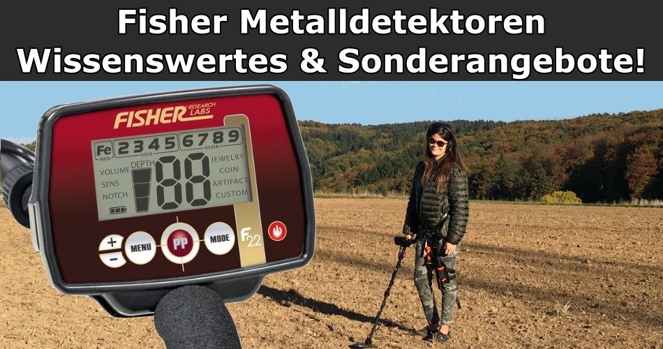 Metalldetektor Fisher F19 mit 11DD Tiefenortungsspule